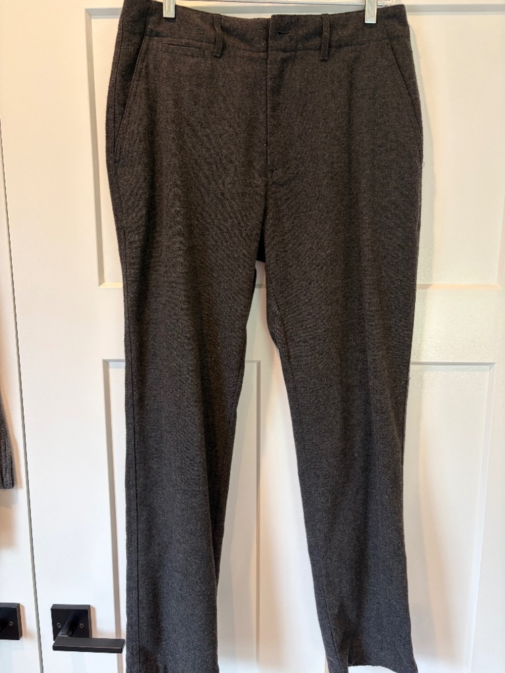 Gray wool slacks